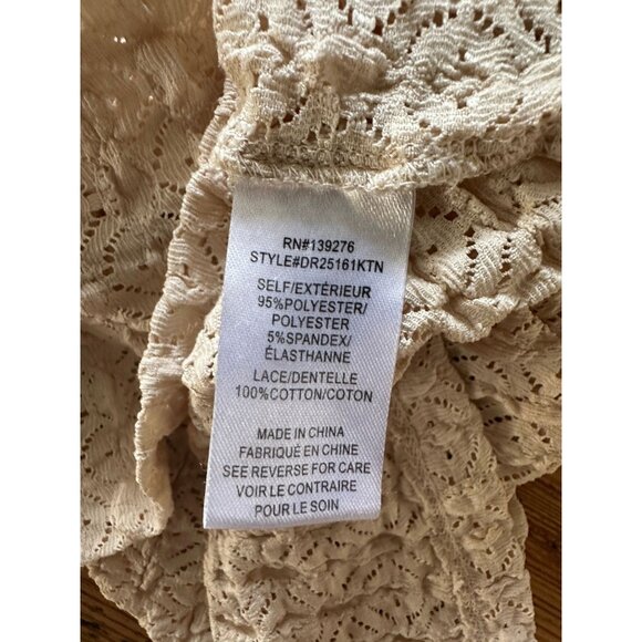 DR2 Womens Off White Blouse Small short sleeve textured‎ polyester round neck - Picture 3 of 8